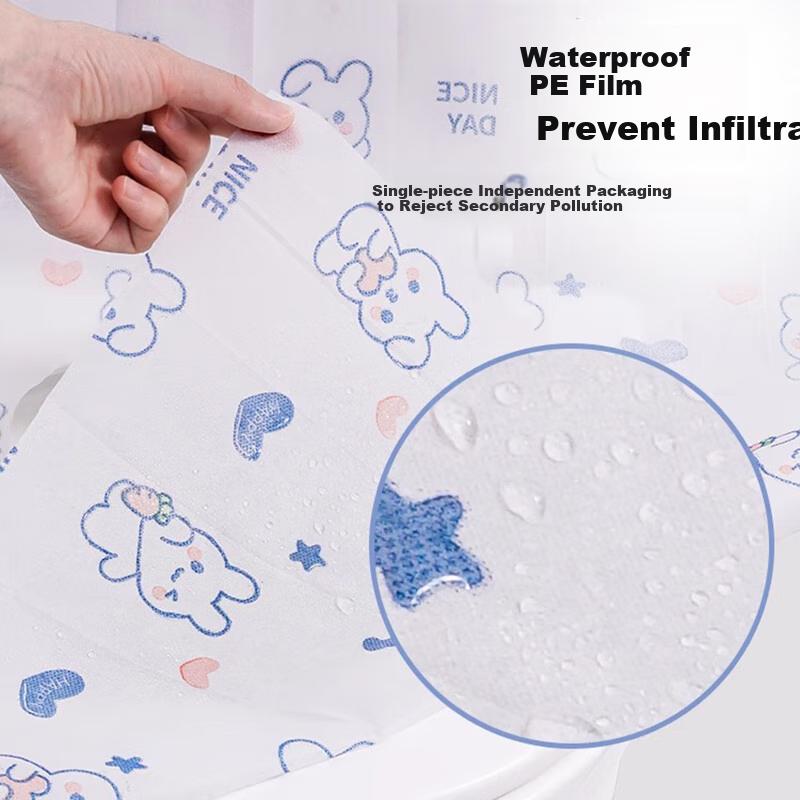Jinghuisichuang Disposable Toilet Seat Covers, 20-Pack, Extra Large And Thick, Individually Wrapped, Double-Layered, Hotel Supplies Set