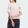 Adidas Logo Comfortable Breathable Round Neck Short Sleeve T-Shirt Women Tops Light-Pink JN3506