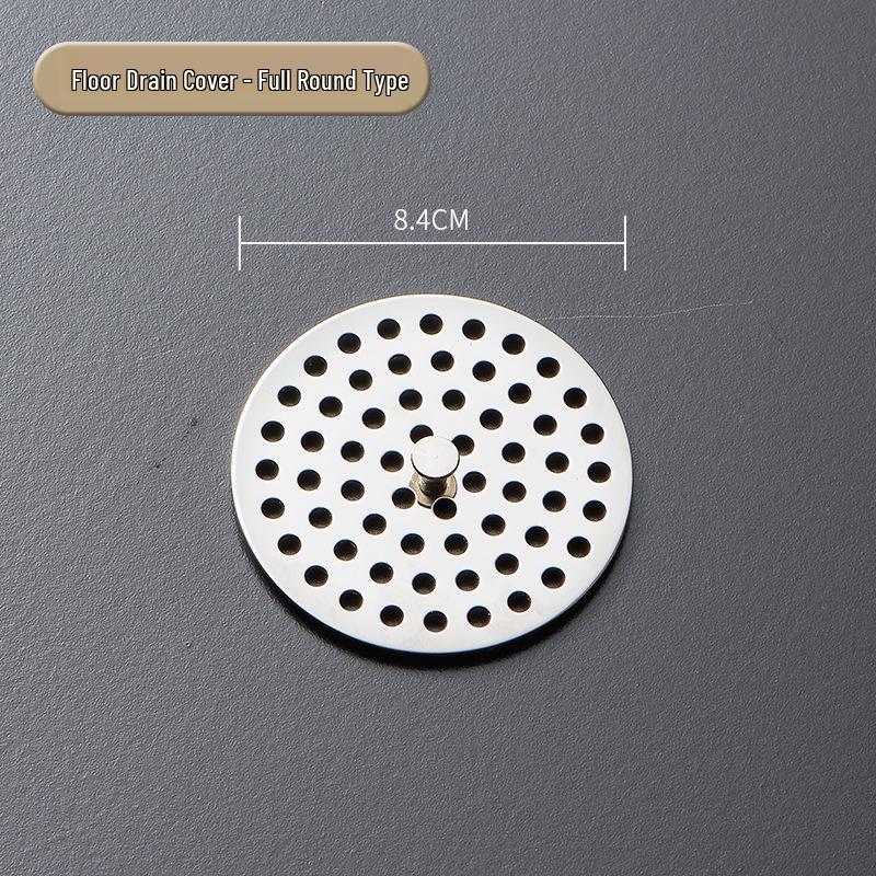 Stainless Steel Round Floor Drain Cover with Anti-Hair Filter and Handle for Hotel Bathrooms
