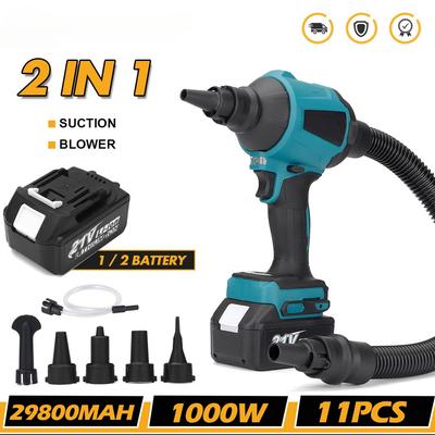 45000RPM 1000W Cordless Dust Blower Inflator Vacuum Multifunction Blower Toy Inflatable Gun With 2Pcs 29800Mah Battery