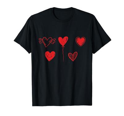Heart Balloon Love Day Cute Romantic Present Valentine's T-shirt