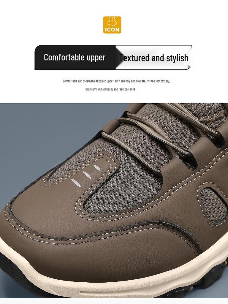 Men's Spring Breathable Outdoor Hiking Shoes - Lightweight, Comfortable Travel Shoes for Middle-Aged and Elderly