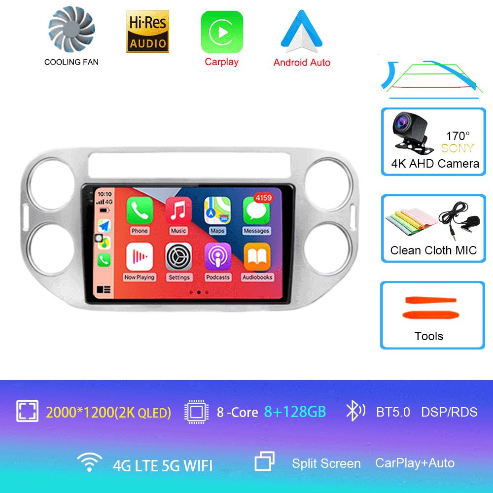Car Radio Android 14 Wireless CarPlay Auto for VW Volkswagen Tiguan 1 NF 2006-2016 Multimedia Video Player Stereo GPS 2din Navi