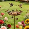 Retro Iron Garden Birdbath Anti-leakage Standing Bird Basin Bird Feeding Station  Yard