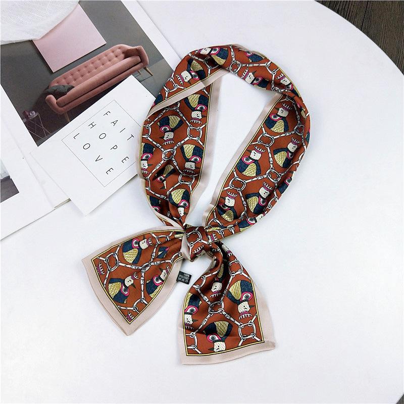 Pingjiao stil nou, primăvară și toamnă, decorațiuni profesionale, eșarfă mică de mătase, versatilă, eșarfă pentru femei, curea îngustă de păr lung, curea pentru geantă de cravată