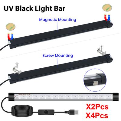 10W USB UV LED Black Light with Switch 30CM Blacklight Bar 365-395nm for Halloween Party Tube UV Strip Lights Ultravilet Lamp