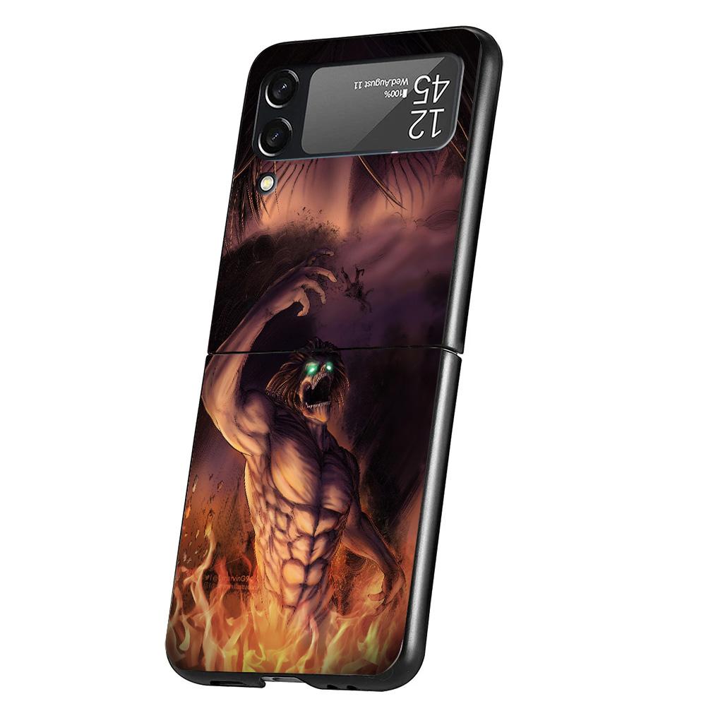 

Чехол для телефона Attack Eren для Samsung Galaxy Z Flip 7 6 5 4 3 5G Flip7 Flip6 Flip5 Flip4 Flip3 Черный Fundas Shell Galaxy Z Fl Samsung Z Flip 3