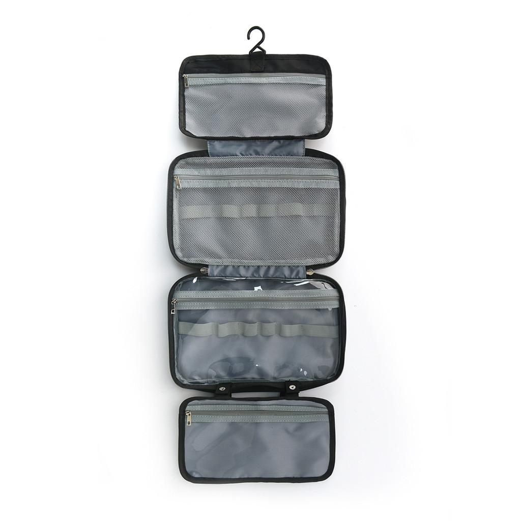 Polyester Travel Toiletry Bag With Dry Wet Separation And Hanging Design For Home And Travel Use