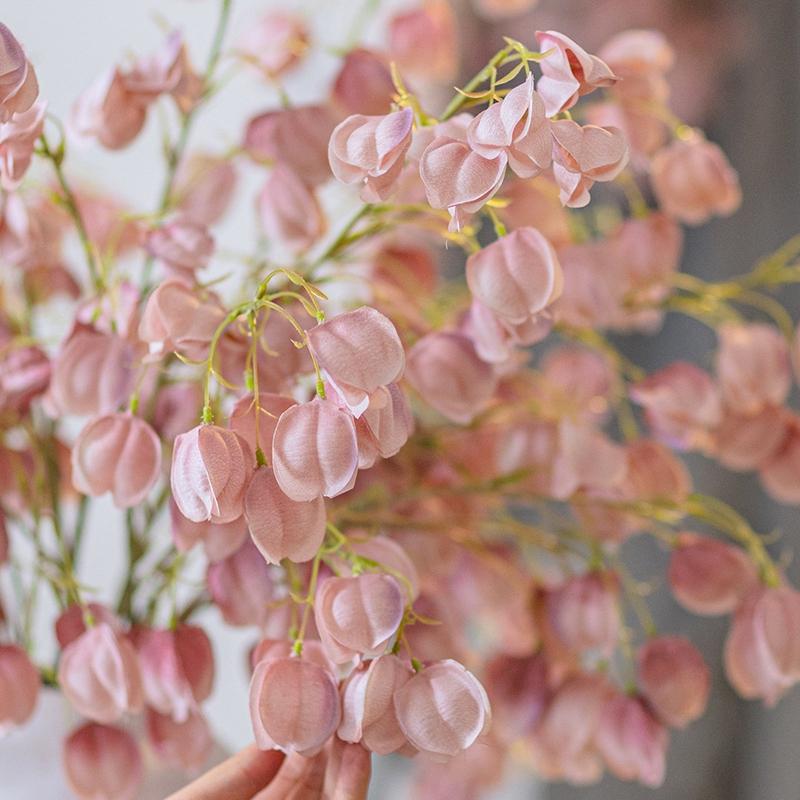 Artificial Physalis Flower Bouquet Room Decor Pink Flower Fruit Tree Wedding Party Decor Aesthetic Art Simulation Flowers