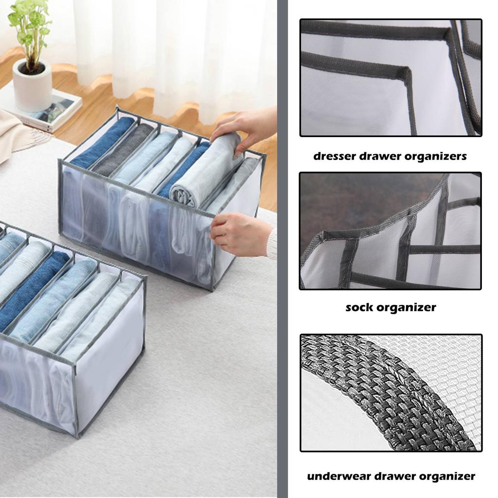 Buy 3PCS Wardrobe Clothes Organizer,7 Grids Foldable Closet Organizer