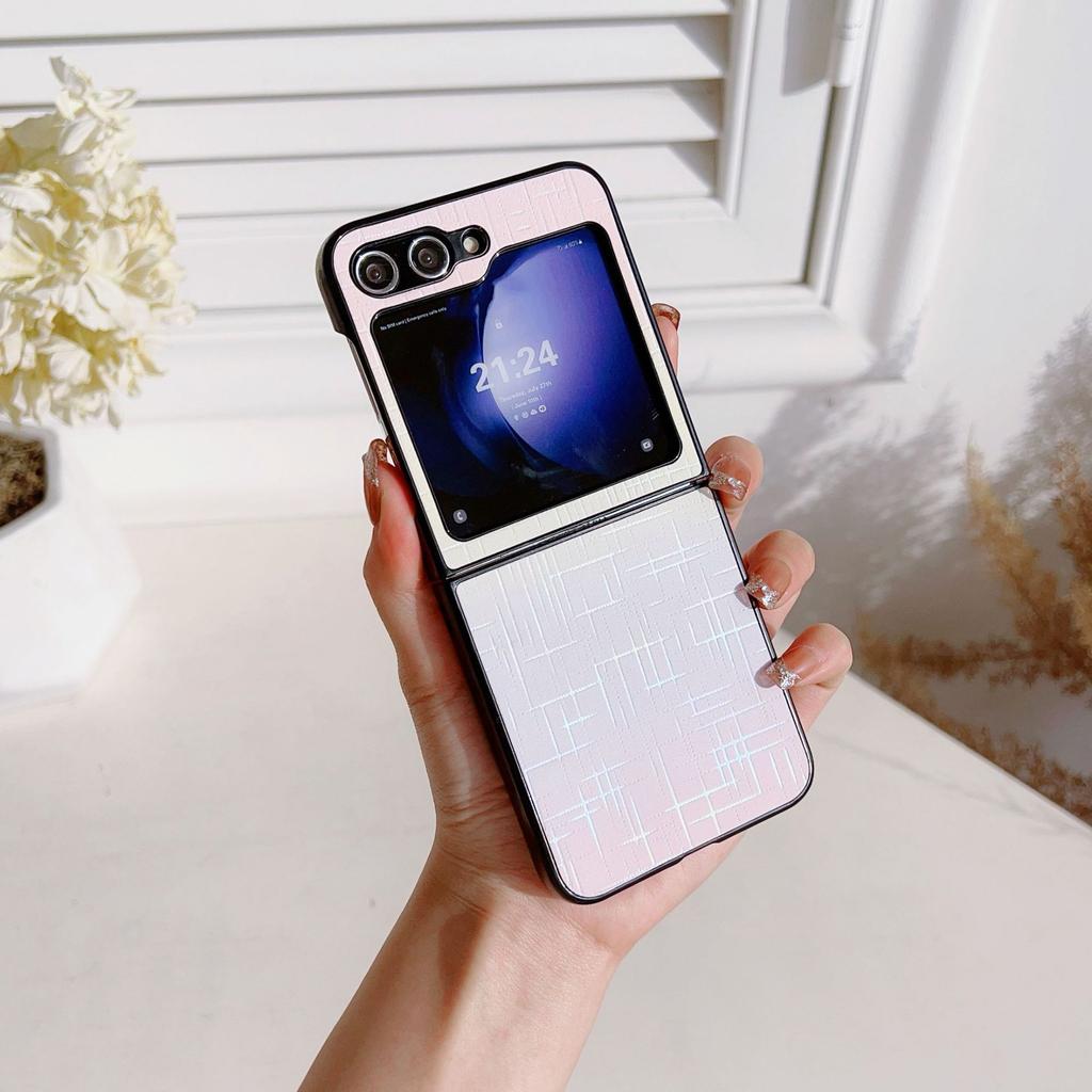 Suitable for Samsung Z Flip6 mobile phone case ZFlip5 folding screen gradual change of color sticker leather case X Flip colorful color