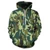 Mens Hooded Oversized Sweatshirt With 3D Camo Print Front Pocket Long Sleeve Fall Casual Wear