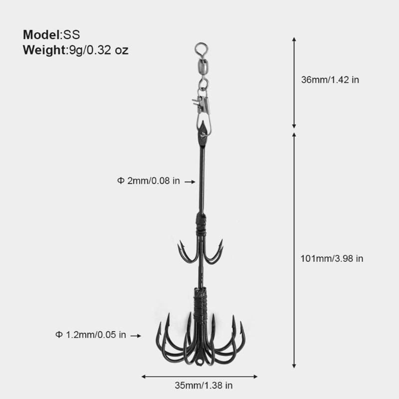 Double Fishing Jig Hook Fishings Squid Jig Hook Sea Fishing Hook Tackle Stainless Steels Squid Hook Squid Fishing Jig