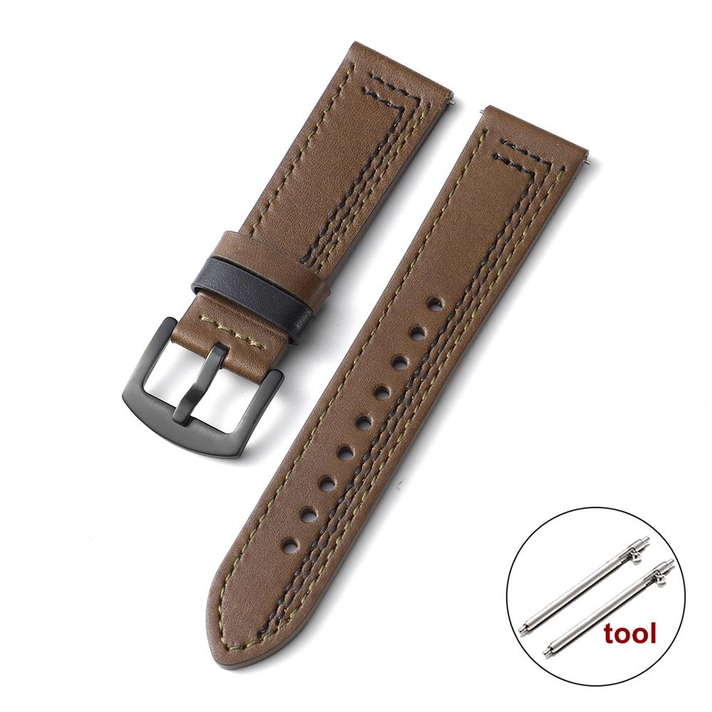 Vintage Genuine Leather Watch Strap 20mm 22mm Quick Release Hand Stitching for Men Women Wristband for Huawei Watch GT5/GT4 Belt