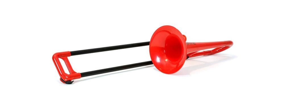 pInstruments Plastic Wind Instrument Eb Alto Trombone pBONE Mini Lightweight & Highly Durable ABS Biocoat Antibacterial PBONE2R Red (MouthpieceCarry