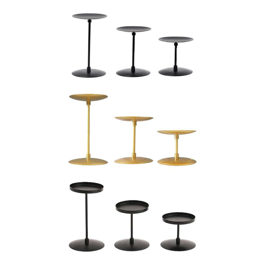 3Pcs Pillar Candle Holders, Stable Classic Candlestick Holder, Candle Stand Table Centerpiece for Fireplace Living Room Mantle