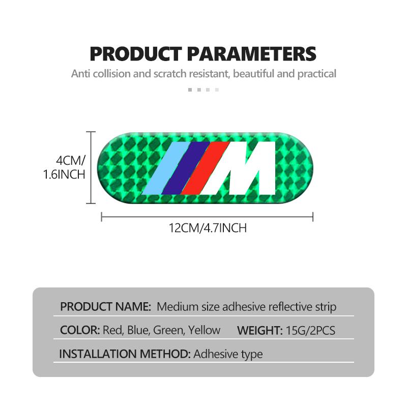 HKUG1 Car Reflective Warning Stickers Night Visibility Protective Strip For BMW Performance M E87 E30 E46 E28 F35 G20 E93 F20 X3 X