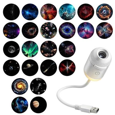 USB-betriebenes Sternenprojektions-Nachtlicht mit verstellbarem, flexiblem Hals, mehrere Galaxienmuster, tragbare Umgebungsbeleuchtung für Zuhause, Büro, Schlafzimmer