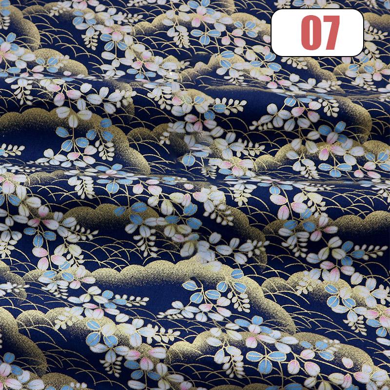 100x150cm Oriental Style Crane Prints Bronzing Fabric Japanese Sea Wave Koi Cotton Fabric For Sewing Quilting Patchwork DIY