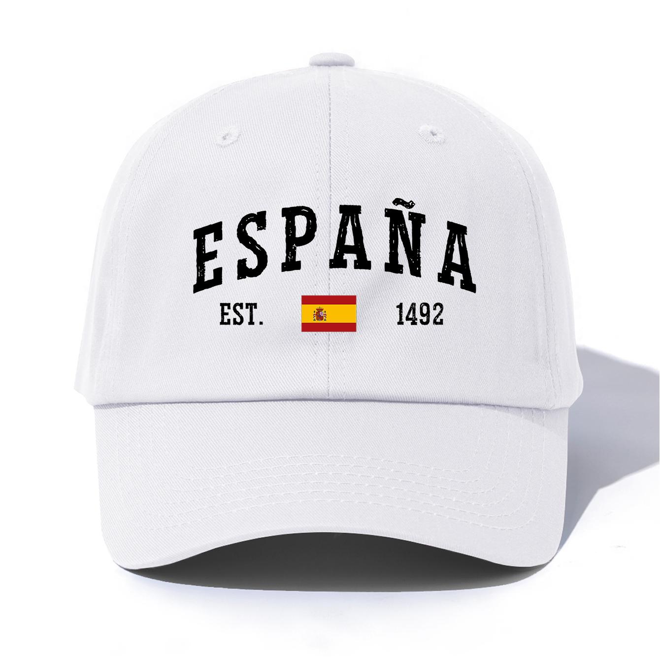 

1pc ESPANA Print Baseball Cap for Adults,Minimalist Retro Style Casual Soft Adjustable Dad Hat,Perfect As Gift бежевый
