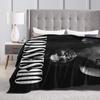 Obsession Bloody Girl Black and White Blanket Warm Plush Throw Blanket For Boy Girl Living Room Flannel Bedspread Bed Cover