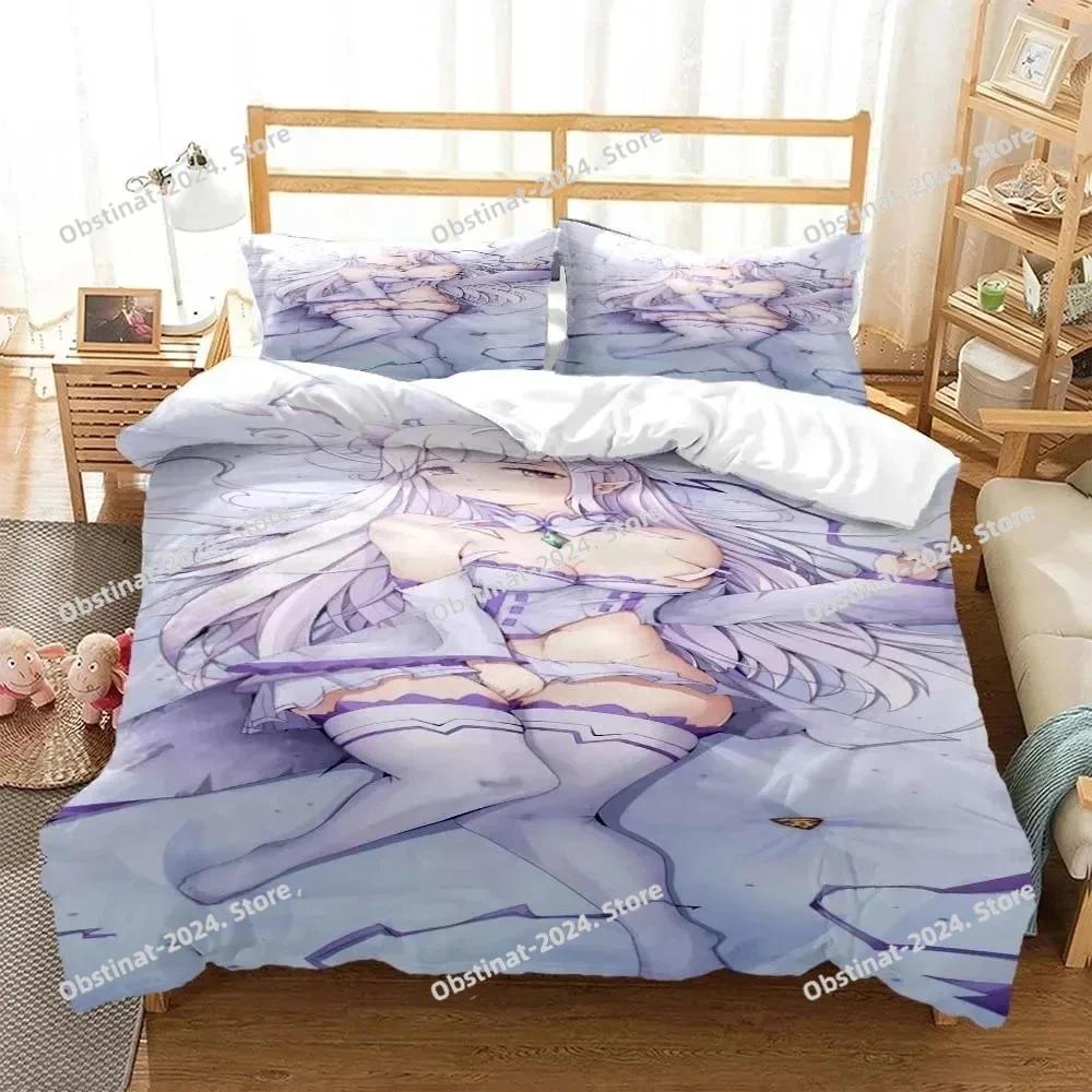 Sexy Beauty Cartoon Digital Bedding Set Printed Bed Set With Pillowcase Bed Duvet Cover Soft Single Double Queen Super King Size