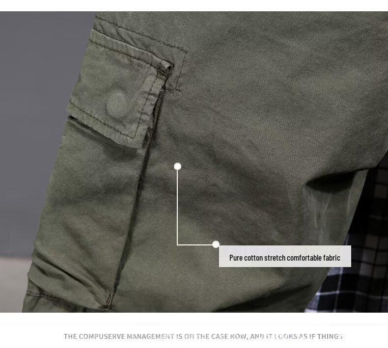 Men's Tactical Cargo Jogger Pants - Military Green, Outdoor Casual for Spring & Autumn Hiking