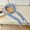 Scarf women's winter advanced sense niche design fluffy narrow strip solid color decoration warm autumn and winter scarf scarf scarf