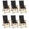Day and Night - Day and Night Folding Garden Chairs 6 Units and Cushions Solid Acacia Wood
