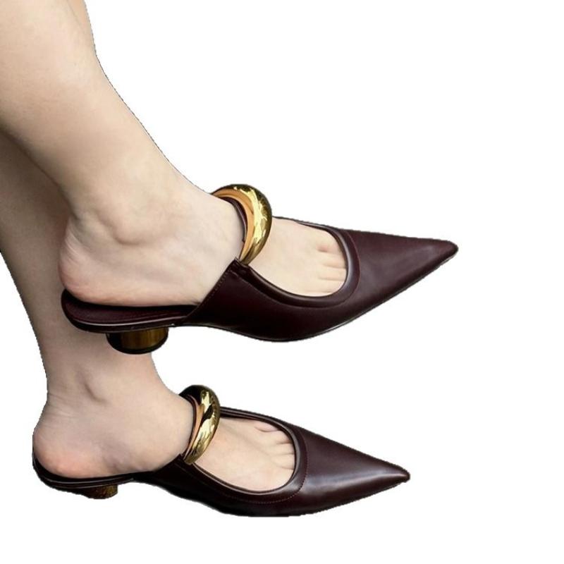 Fashion Fashion Retro Woman Shoes Summer New Pointed Heel Shoes Simple Versatile Women's Slippers Comfort Temperament Women's Sandals