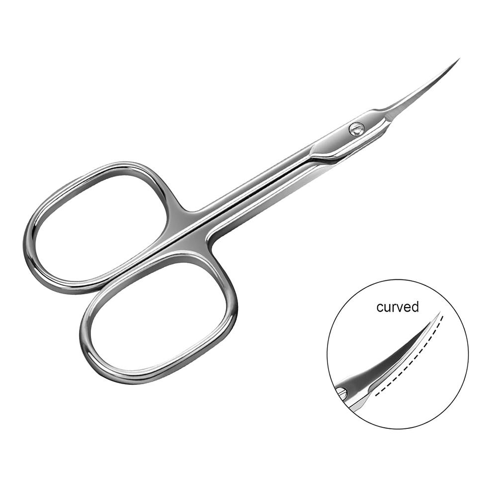 

Ergonomic Cuticle Scissors - Professional Stainless Steel, Hypoallergenic Nail Art Trimmer, Ambidextrous Design срібний