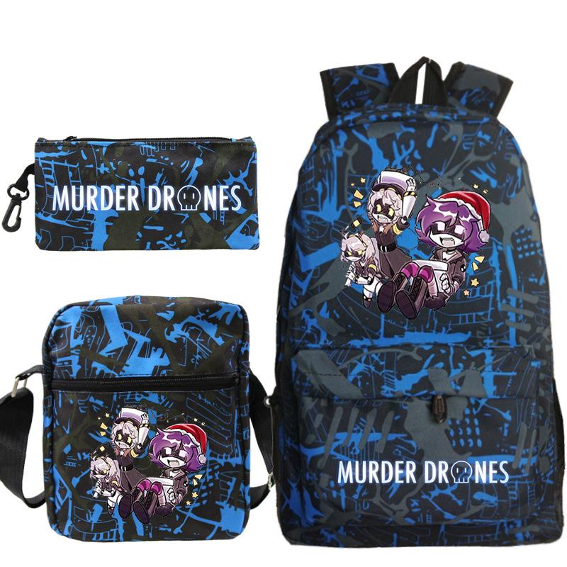 Murder Anime Peripheral Printed Children's School Bag Set Cross-border Leisure Student Backpack Three-piece Set