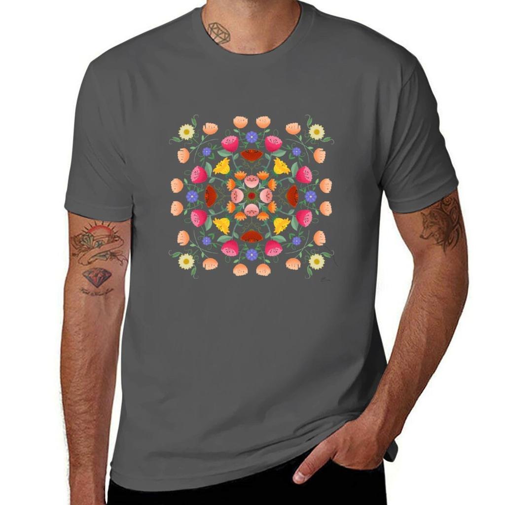Folk Art Inspired Garden Of Fantastic Floral Delight Tshirt Casual Loose Short Sleeve Tee For Unisex