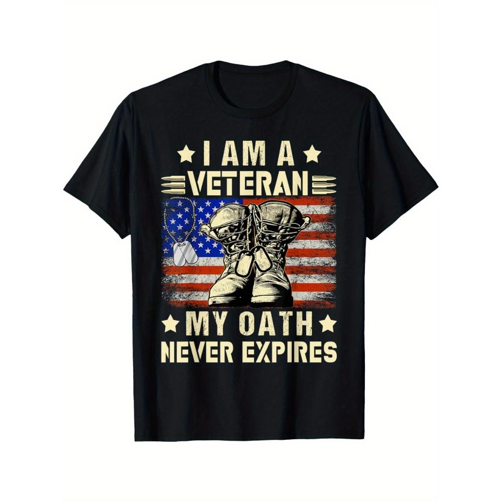I Am A My Oath Never Expires Day USA Flag T-Shirt, Unisex - Fall, Halloween, Christmas, Thanksgiving Day, Veterans Day Gifts S разноцветный