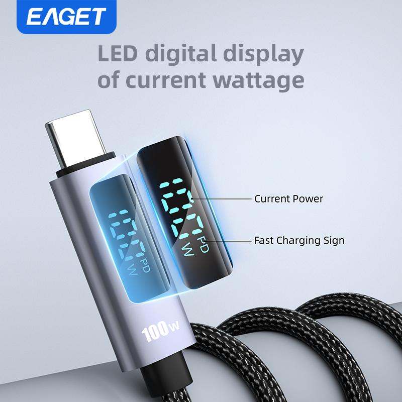 LED Display Cable 100W PD Fast Charging Type-C to Type-C with iPhone 15/16 Series iPad