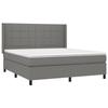 VidaXL Lit à sommier tapissier avec matelas Gris foncé 180x200cm Tissu - Modèle 3131450