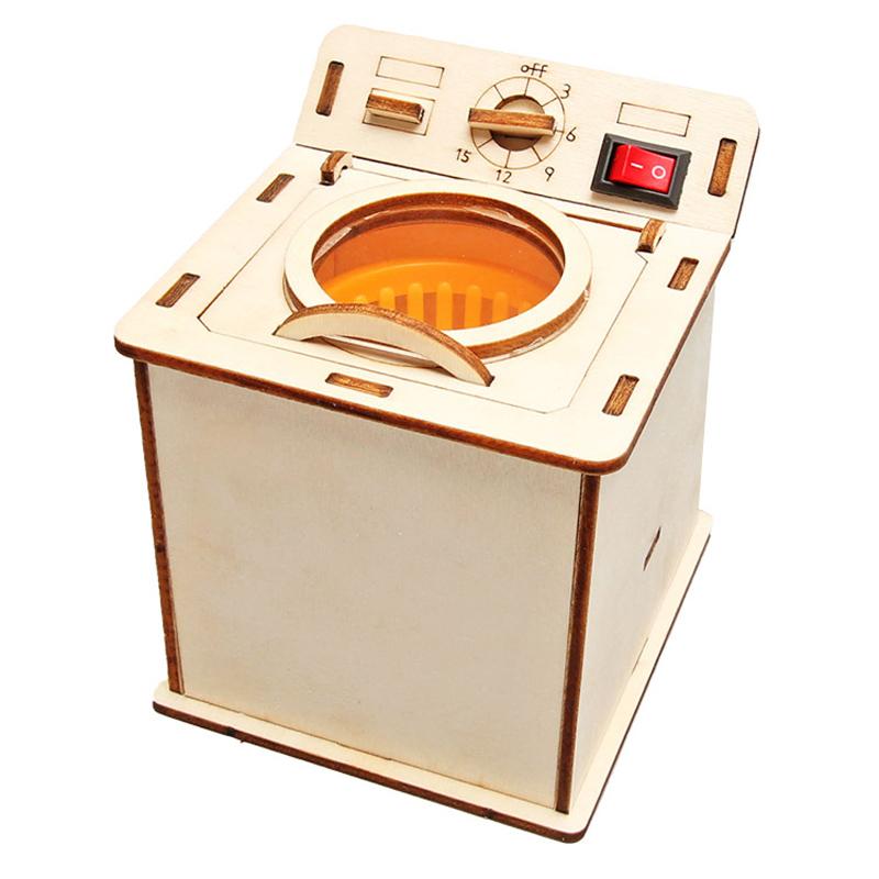 Kids Science Toy Washing Machine Technology Gadget STEM Physics Wooden 3D Puzzle Kit Learning Educational Toys for Children