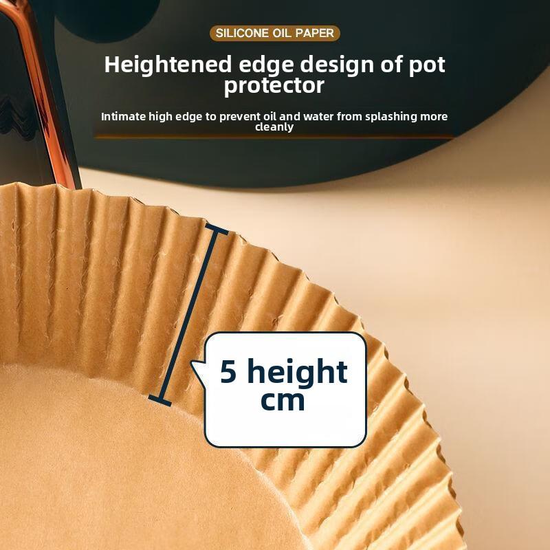 50 Pcs Home Air Fryer Special Disposable Baking Paper Tray Round Silicone Oil Paper
