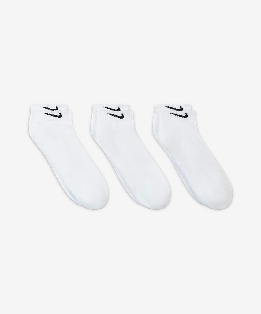 NIKE Everyday Cushioned Training Low Socks (3 Pairs) - White:Black / Sx7670-100
