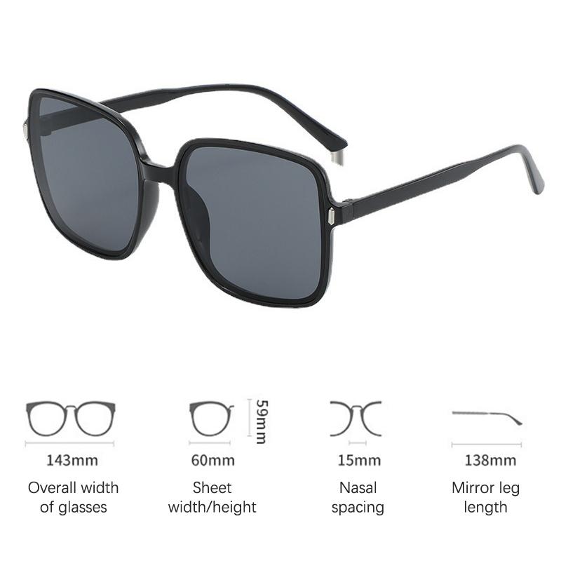 Gradient Eyeglasses Ladies Uv Protection Shades Sunglasses Simple Women Big Square Glasses