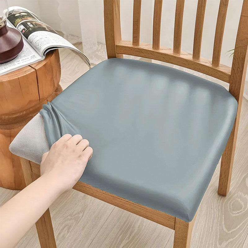 Waterproof PU Leather Chair Cushion Cover Solid Kitchen Dining Room Seat Protector Durable Easy Clean Pad