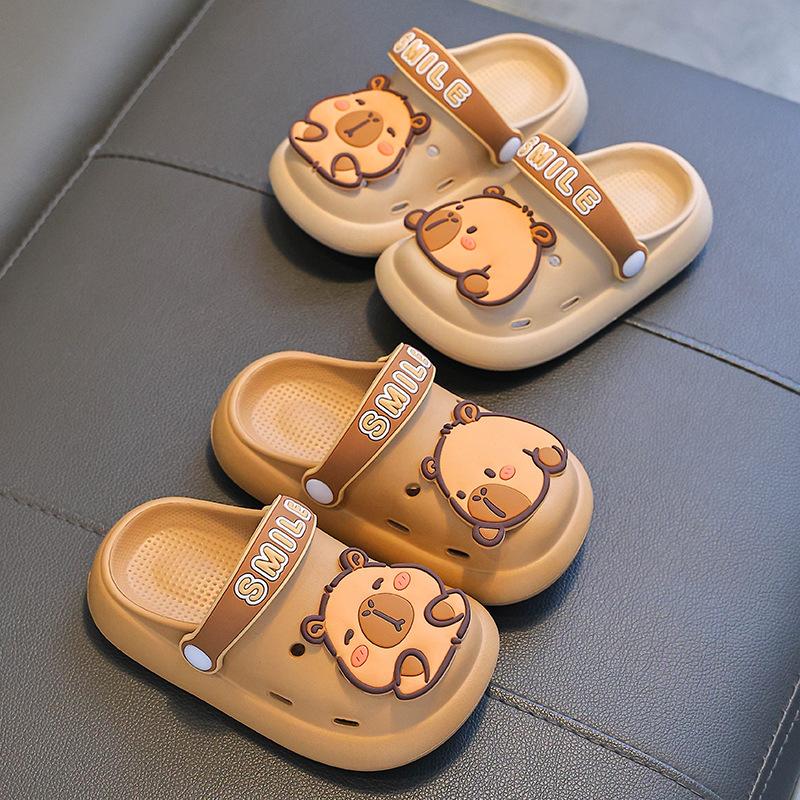 Kapibara Summer Children's Clogs Boys' Cushioned Non-Slip Breathable Closed-Toe Clogs for Kids
