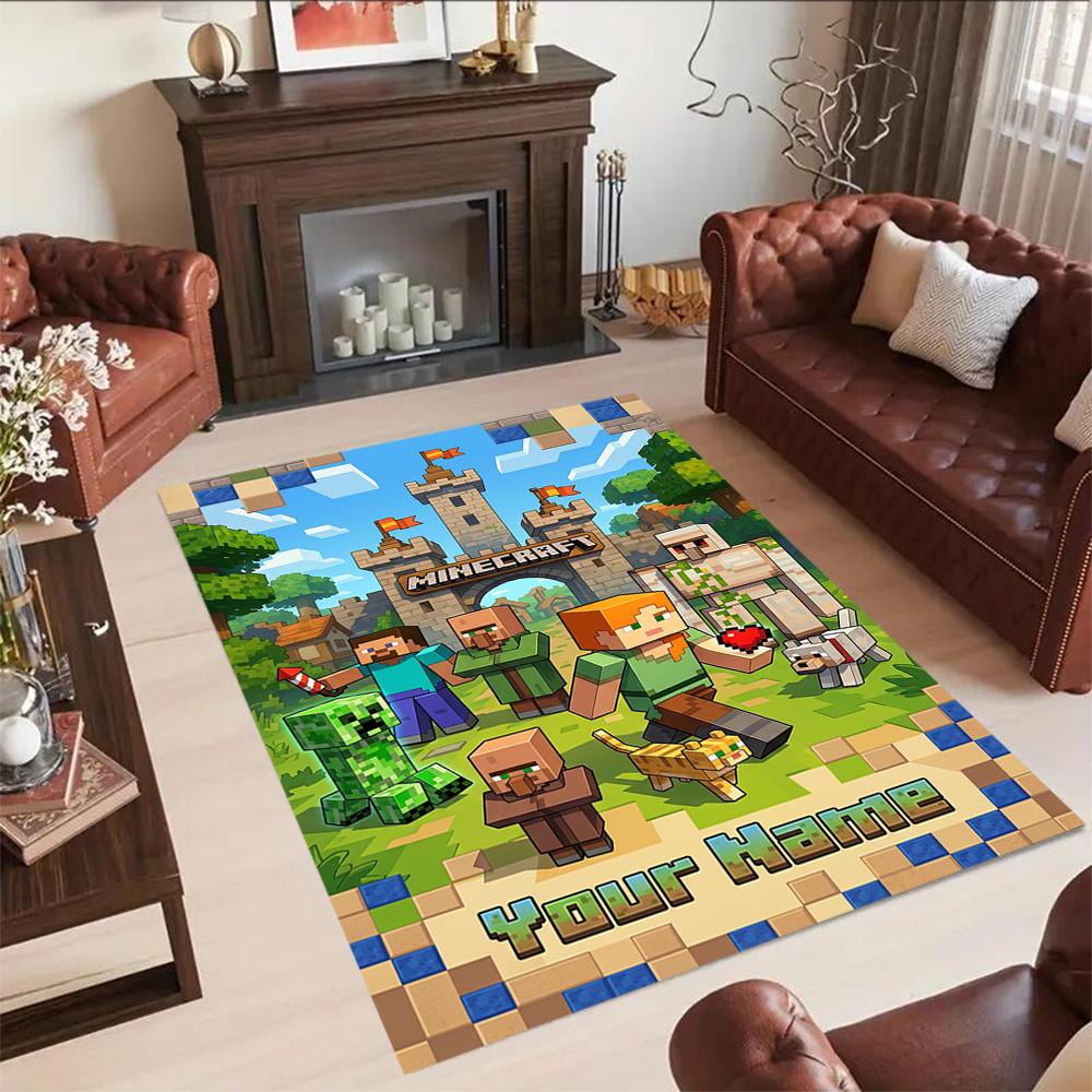 Minecraft Personalized Name Carpet Design For Study Room Hallway Kitchen Game Room Antislip Carpet Anime Office Decor Spiritual Gift
