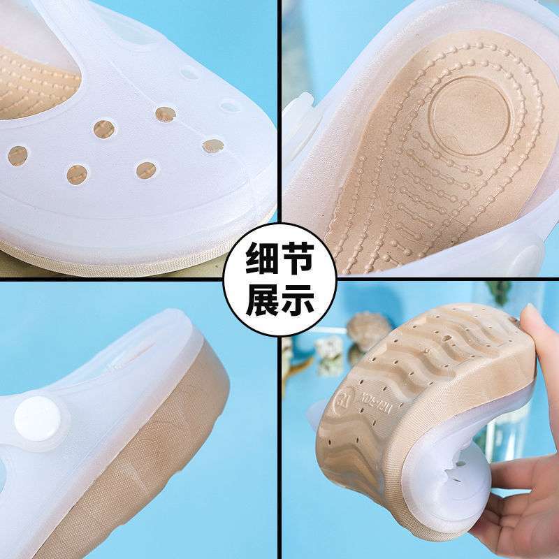 Summer new hole shoes women's sandals nurse flat jelly shoes maternity shoes beach shoes thickened home slippers women