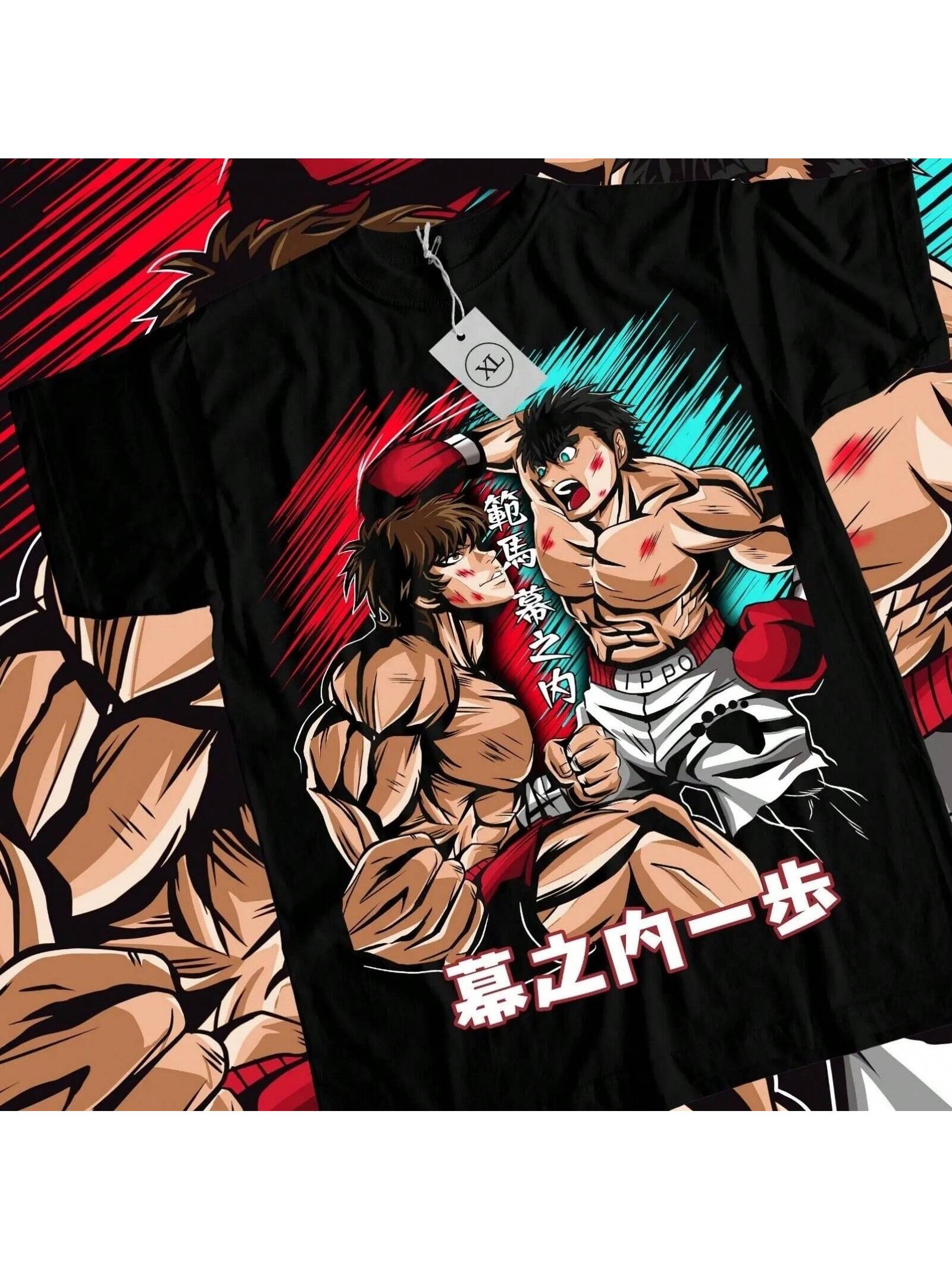 Ippo Vs Baki T-Shirt Kamogawa Boxing Gym Ippo Baki Anime Sport Shirt All Size S разноцветный