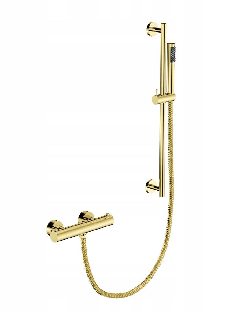 VEO II graphite surface-mounted shower set with a Besco thermostat