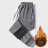 Men's Loose-Fit Sweatpants with Velvet Lining for Spring, Autumn, and Winter - Casual Pants for Middle-aged and Elderly