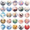 50 Cartoon Glass Ball Stickers for DIY: Perfect for Luggage, Diary, Refrigerator, Skateboard, Helmet, and More!