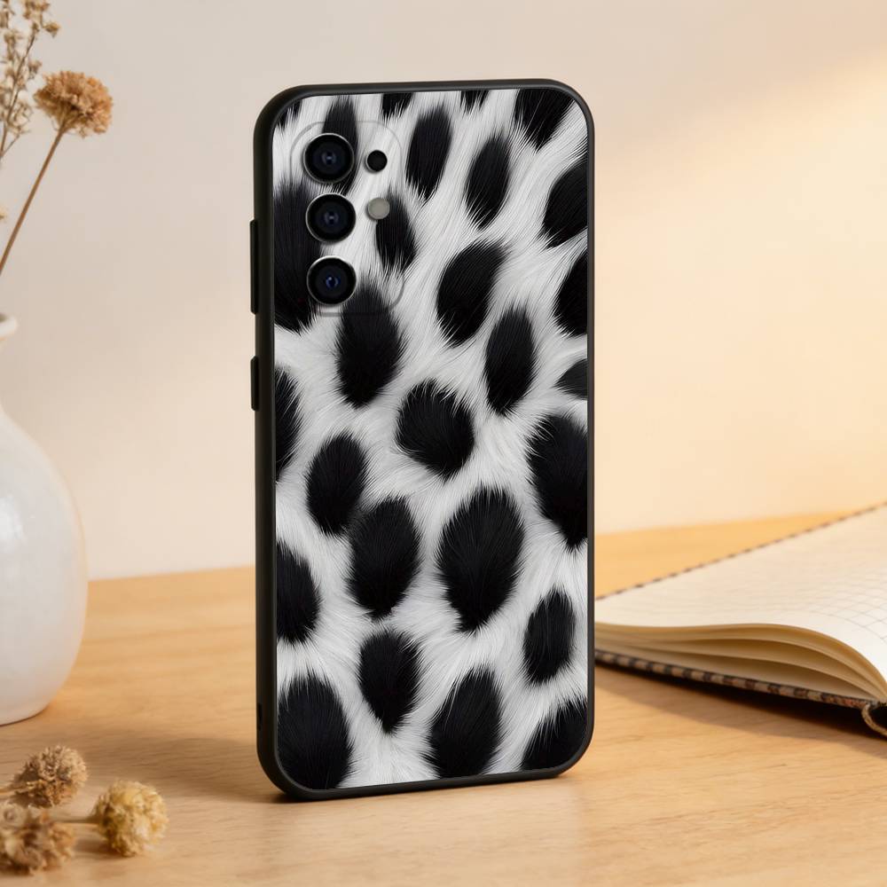 Leopard Print Phone Case Black Silicone Soft For Samsung S25,S24,S21,S22,S23,S30,Ultra,S20,Plus,Fe,Lite
