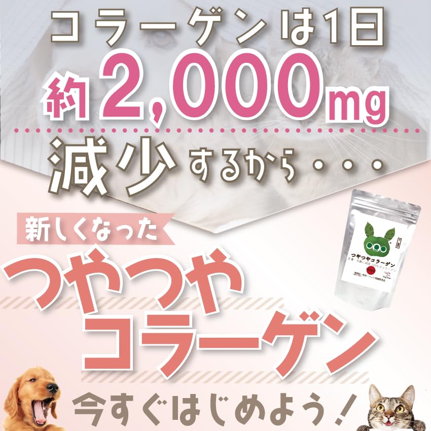 Hair and Skin Care Supplement 100000mg Collagen Powder Aging Care High Purity Low Molecule Collagen Peptide Tasteless and Odorless Dog/Cat (Shiny